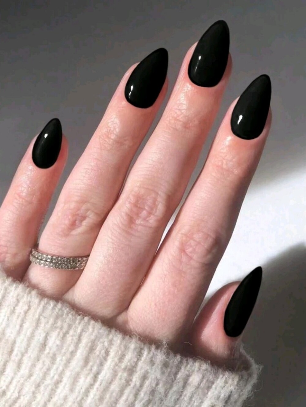 NWT, Classic Black Almond Shaped Black Press On Nails